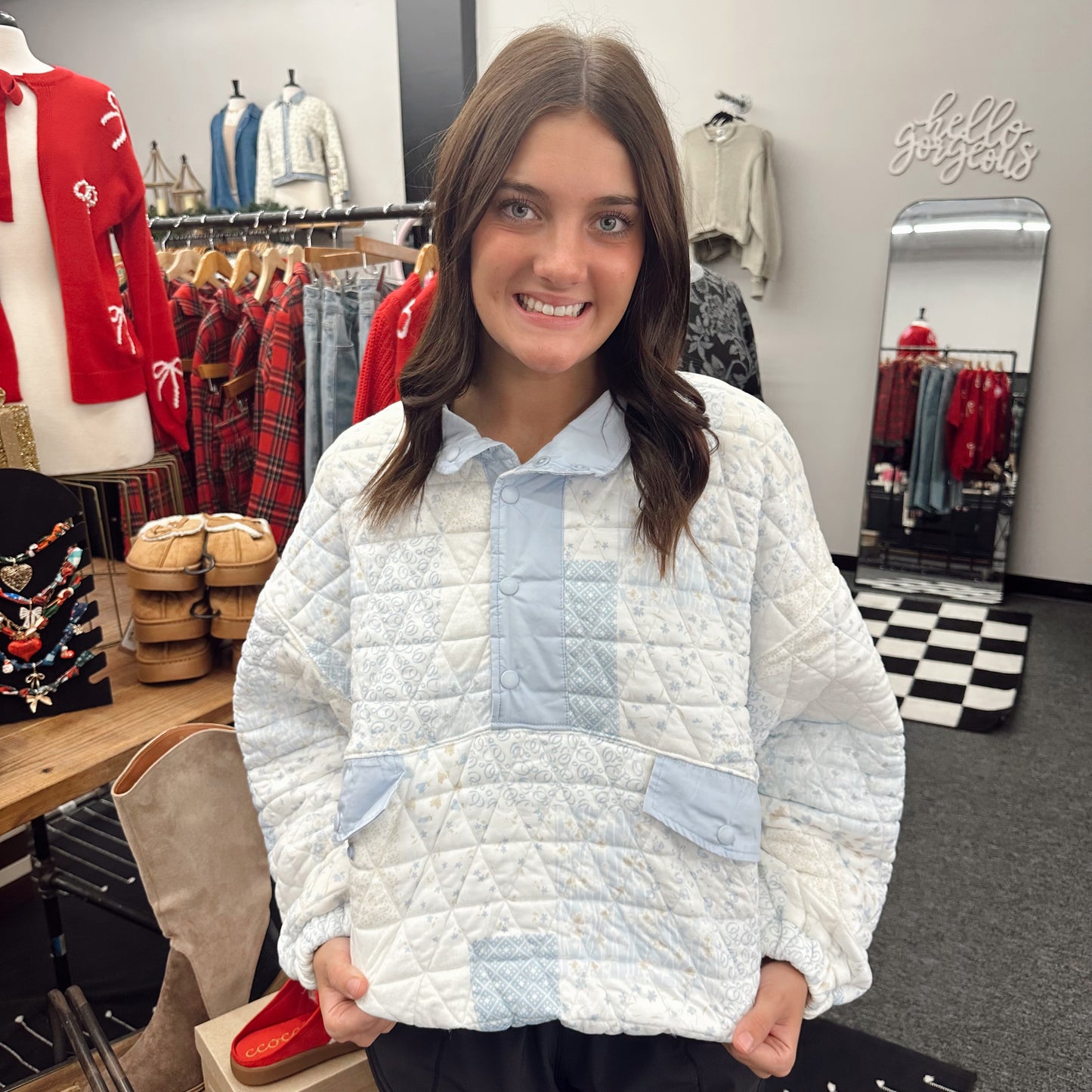 Sweet Magnolia Quilted Pullover