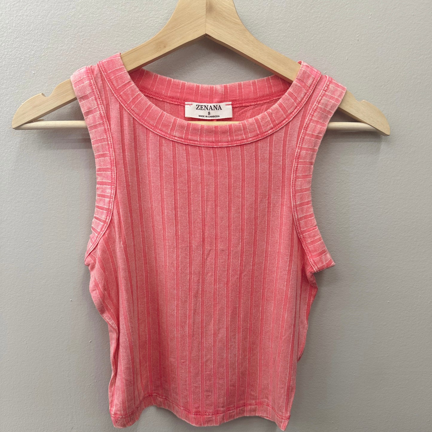 Ribbed Sleeveless Cropped Tank