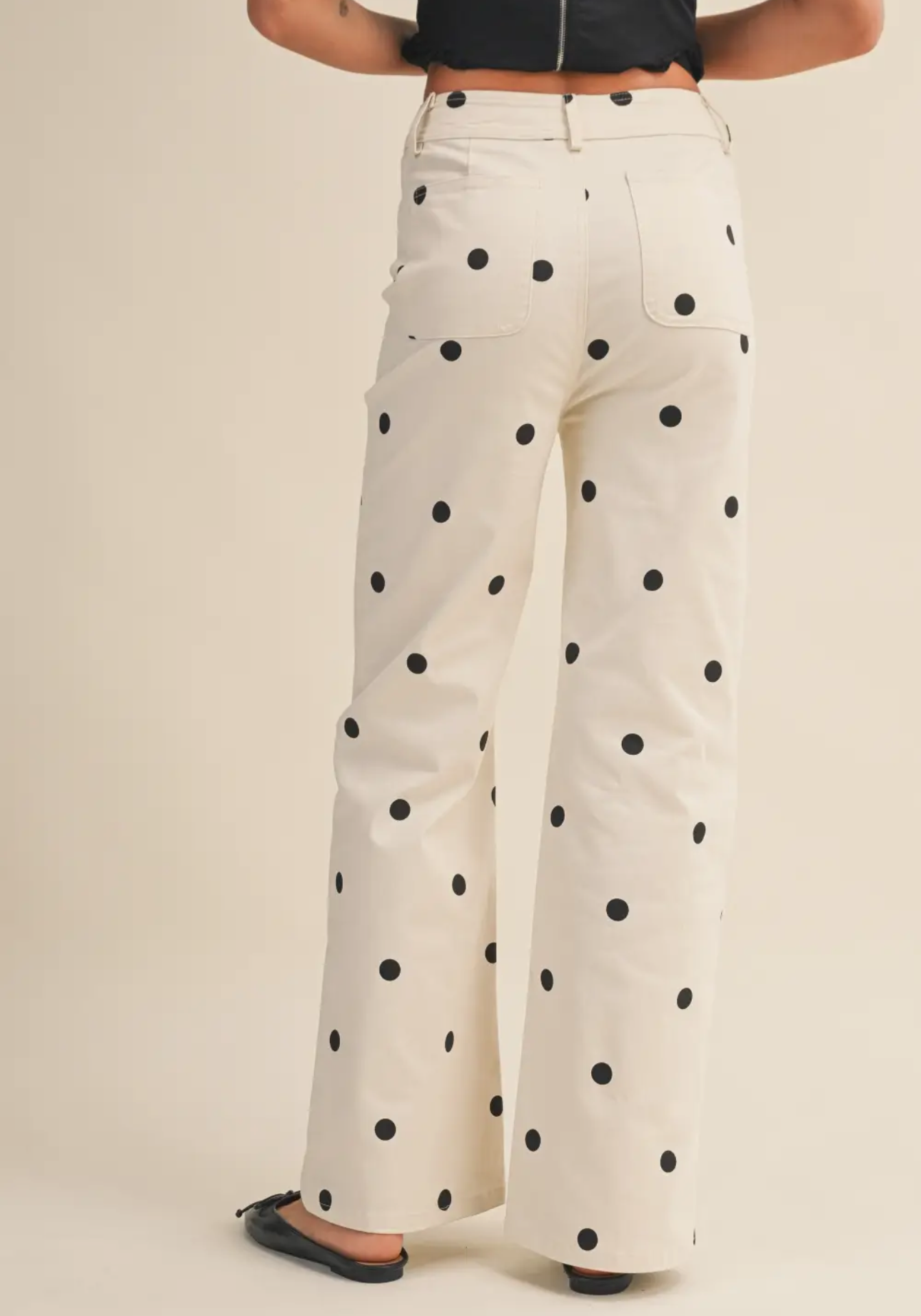 Polka Dot Stretch Denim Pant (PREORDER)