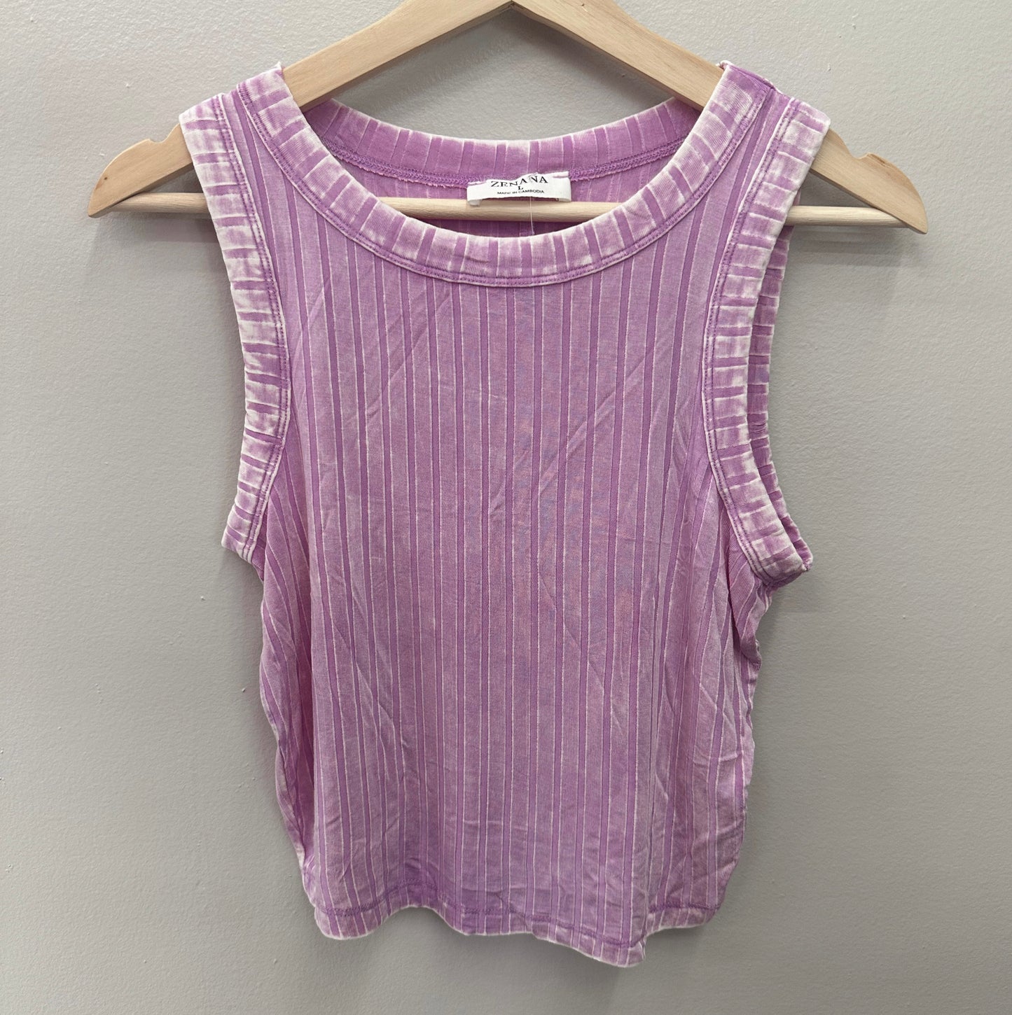 Ribbed Sleeveless Cropped Tank