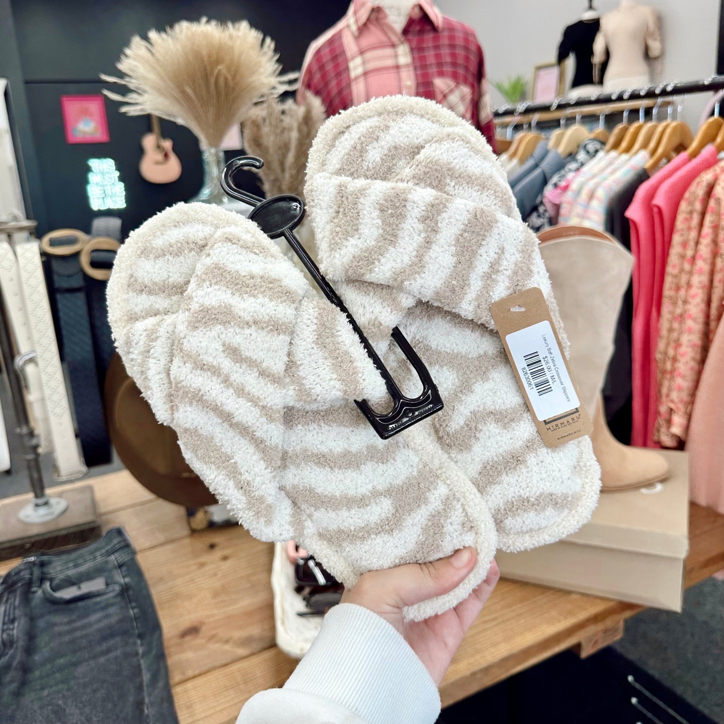 Luxury Soft Zebra Crossover Slippers