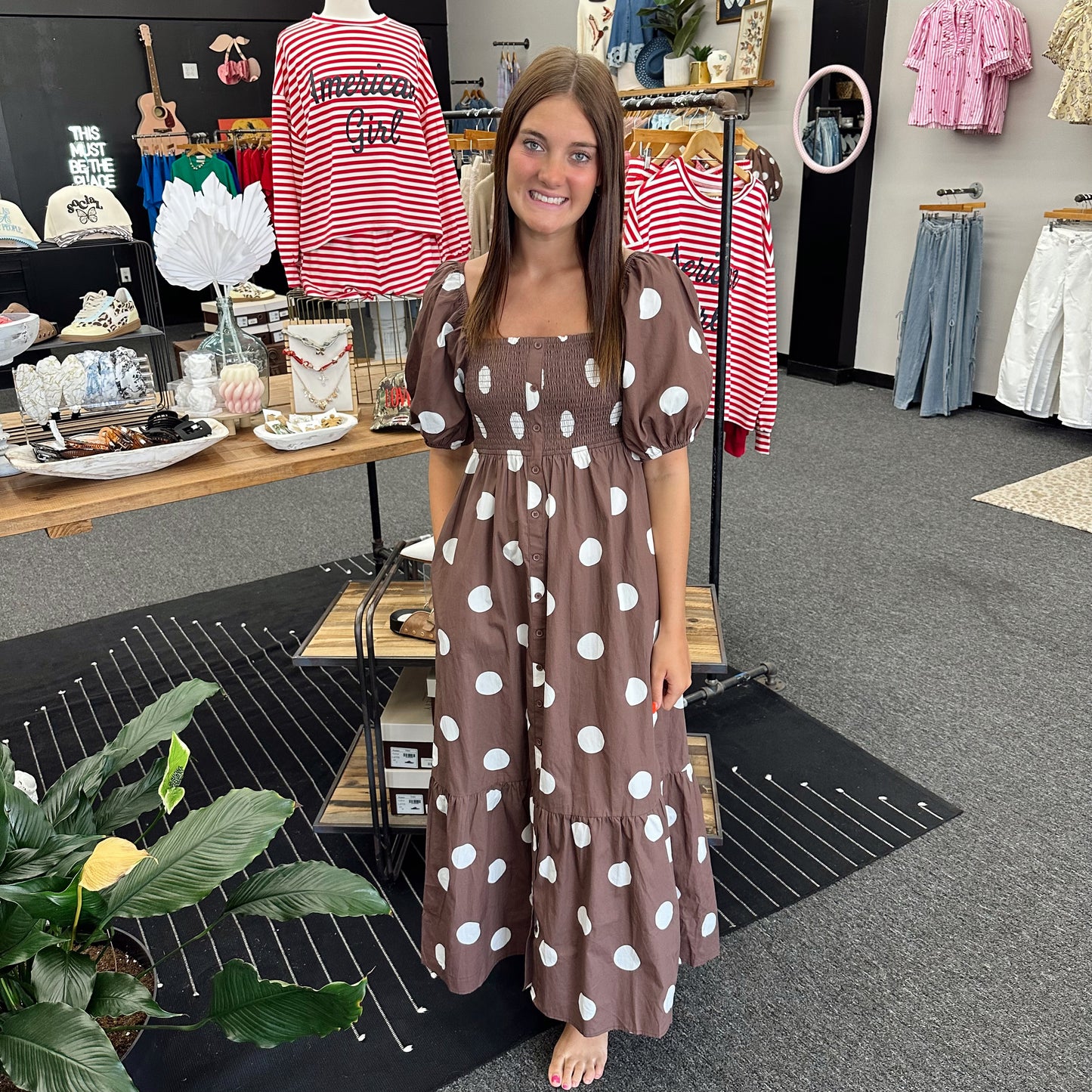 Brown Sugar Polka Dot Maxi