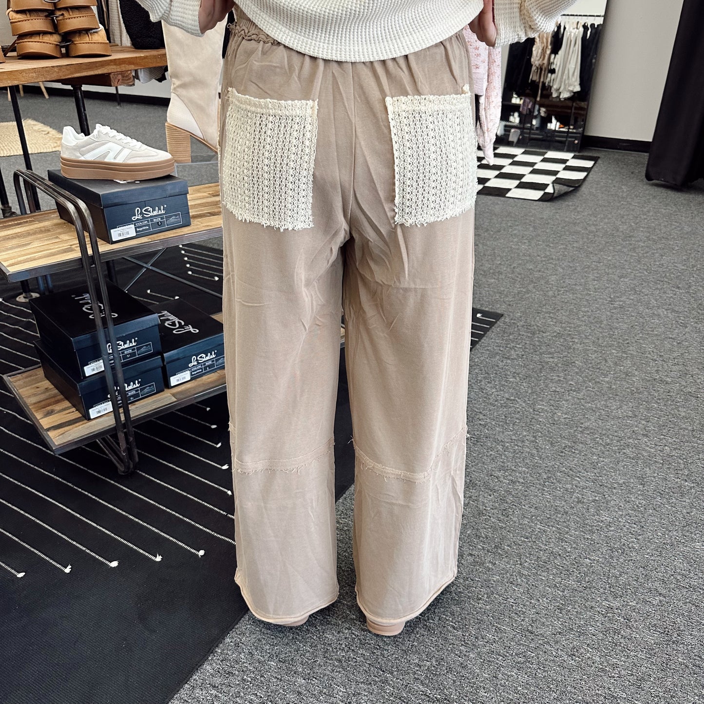 Patchwork Wide-Leg Pants