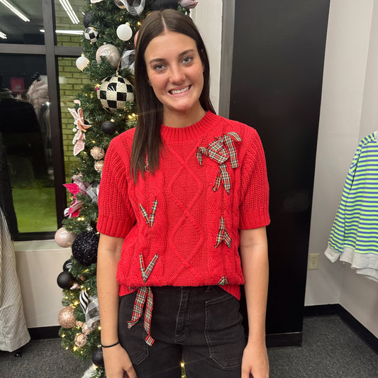 Merry & Bright Cable Knit Christmas Sweater