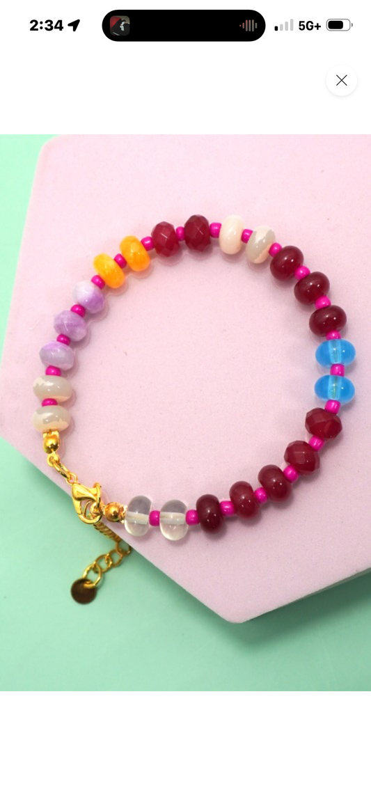 Boho Resin Beaded Bracelet