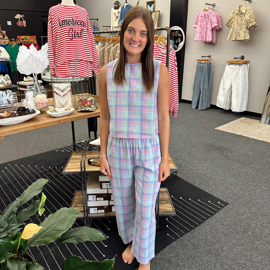 Summer Spritz Plaid Set