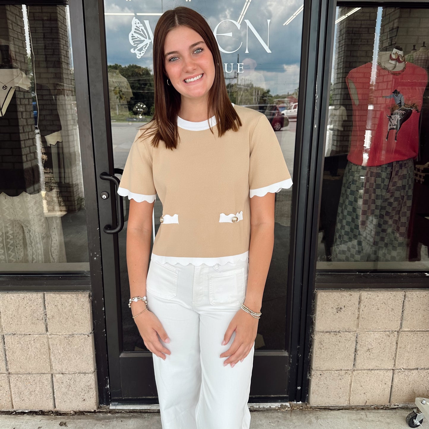Too Sweet Scalloped Top