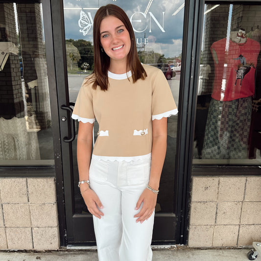 Too Sweet Scalloped Top