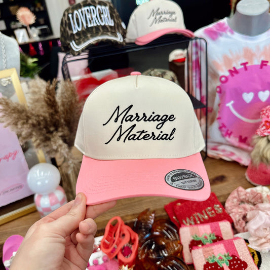 Marriage Material Embroidered Baseball Hat