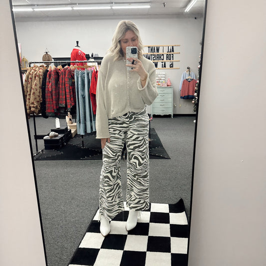 Zebra Print Stretch Pants