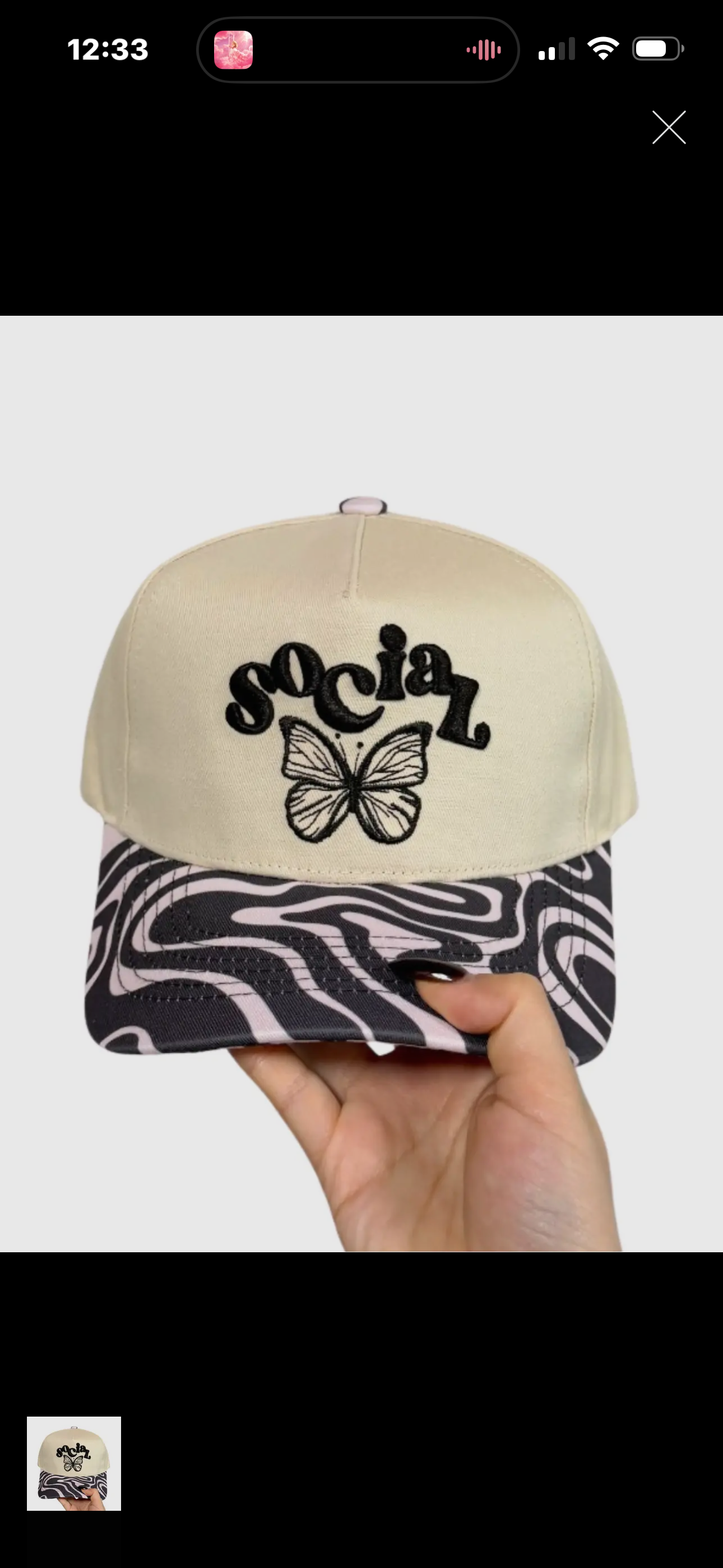Social Butterfly Canvas Cap (PREORDER)