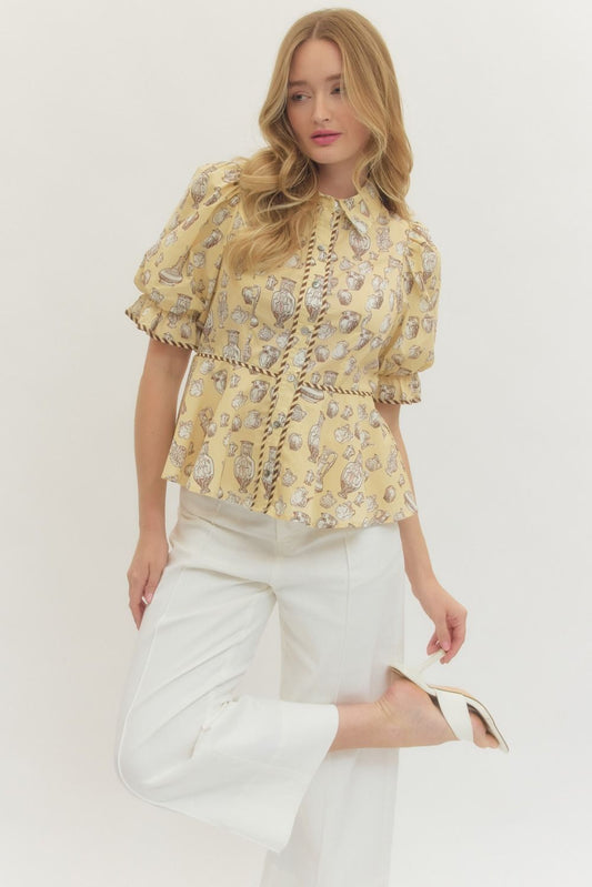 Butter Vase Peplum Top (PREORDER)