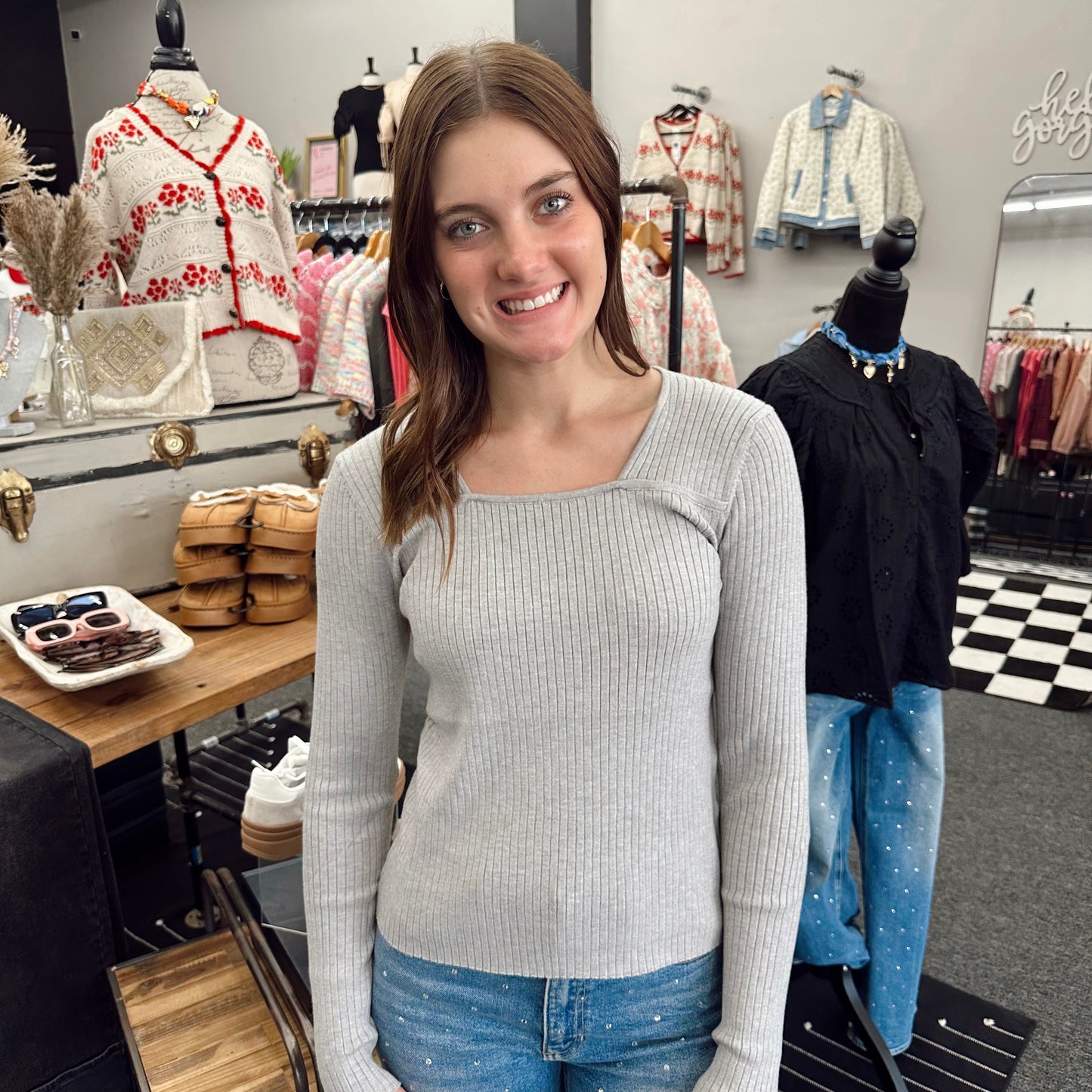 Sutton Square-Neck Sweater