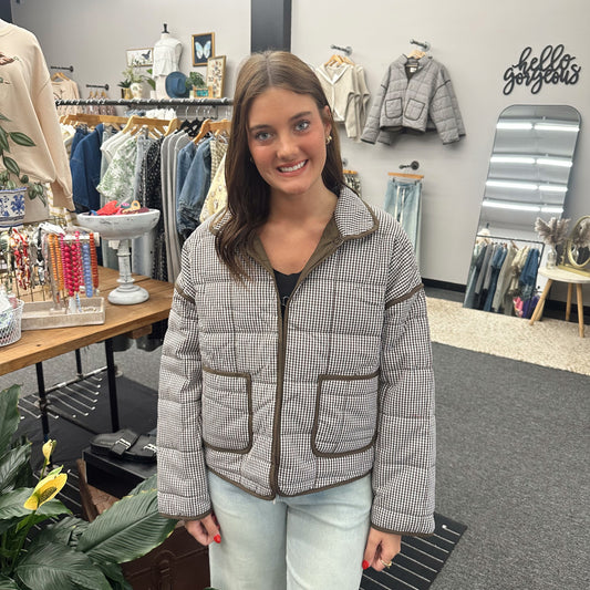 Gingham Days Quilted Jacket