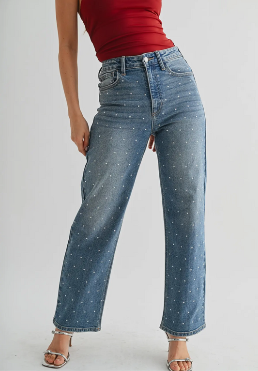 JBD Rhinestone Vintage Straight Jean
