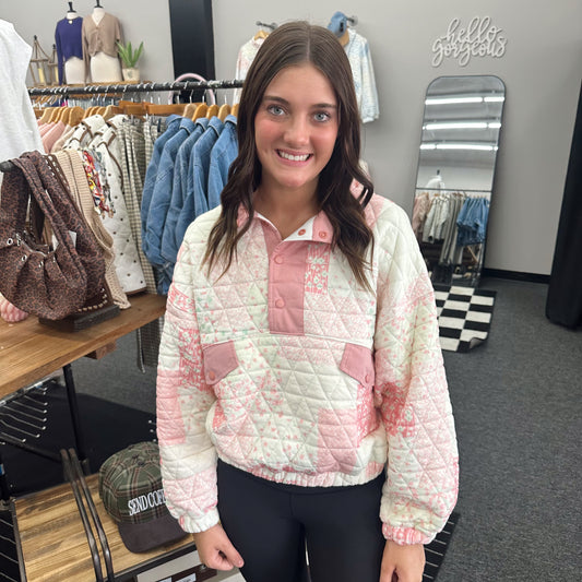 Strawberry Shortcake Quilted Pullover