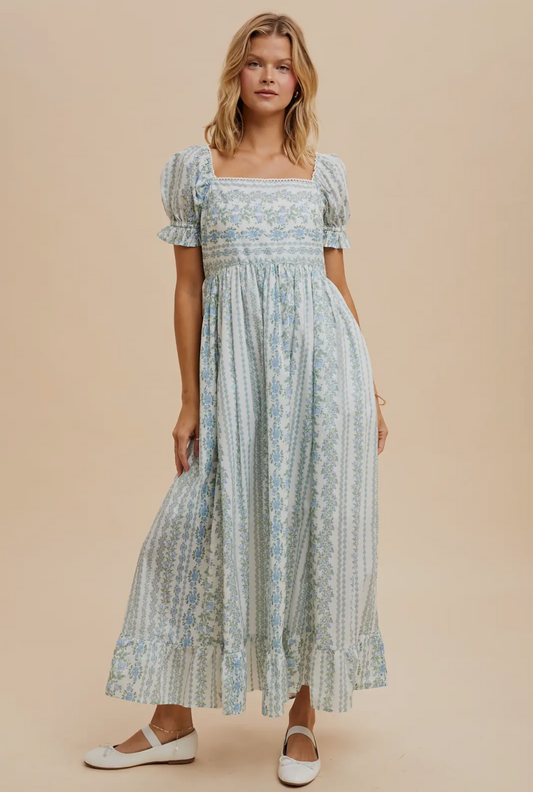 Floral Cotton Maxi Dress (PREORDER)