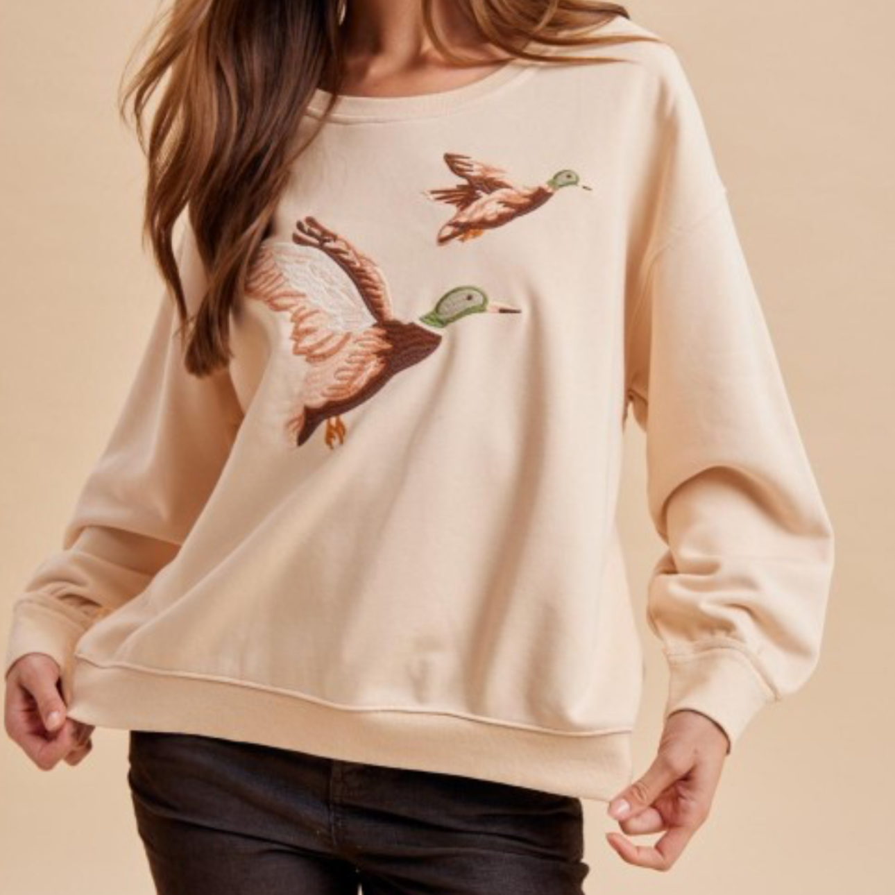 Lucky Duck Embroidered Pullover (PREORDER)