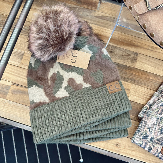 Camo Pom-Pom Beanie