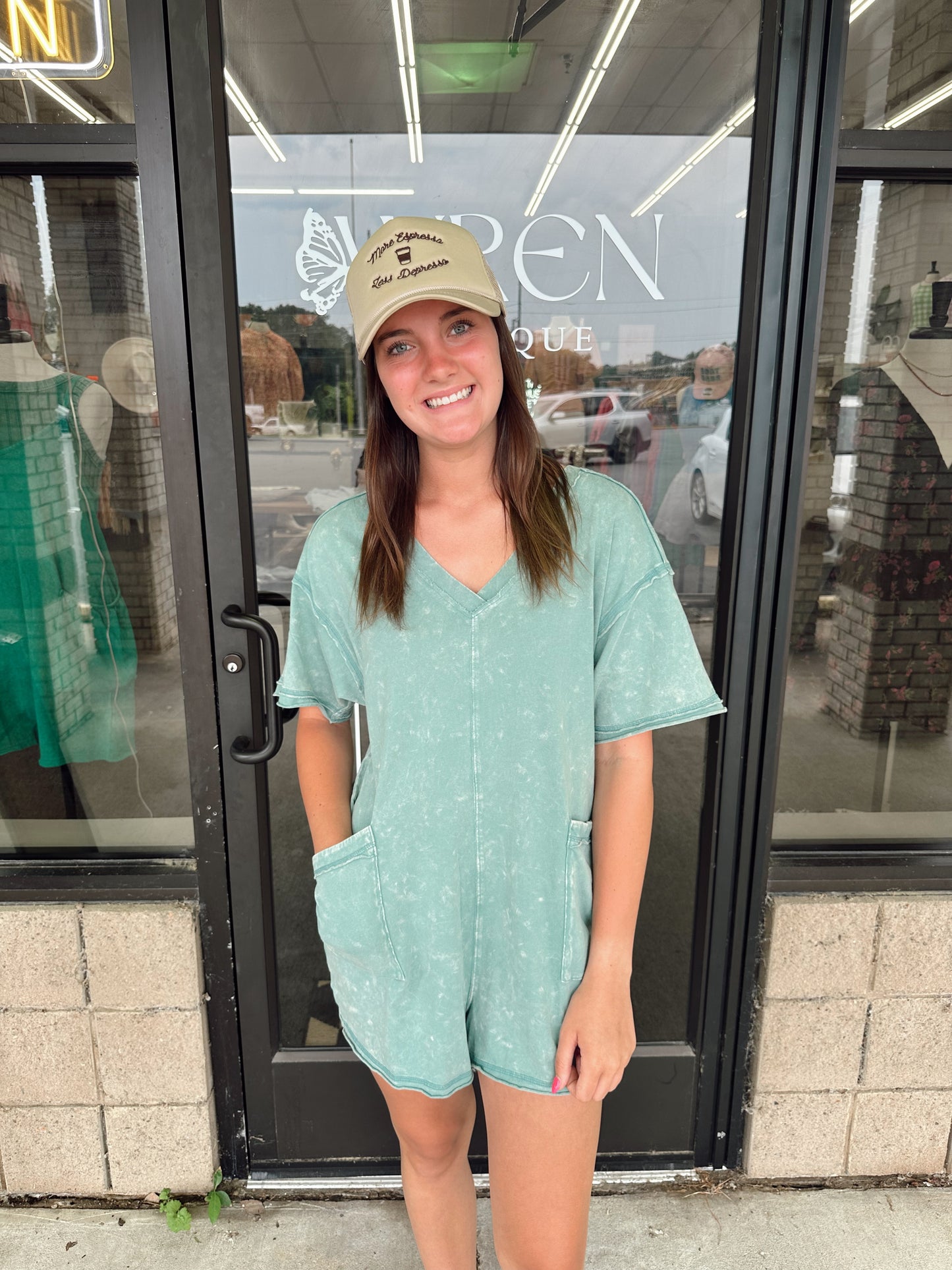 Summertime Blues Mineral Washed Romper