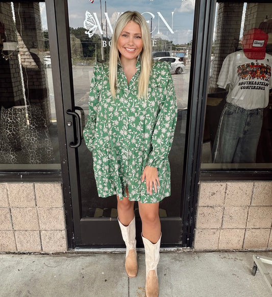 Love Grows Button Down Mini Dress
