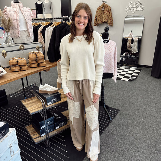 Patchwork Wide-Leg Pants