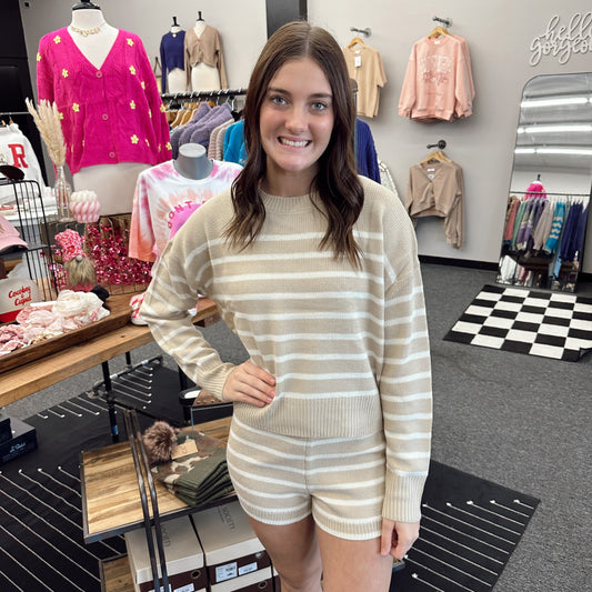Suzie Striped Sweater & Shorts Set