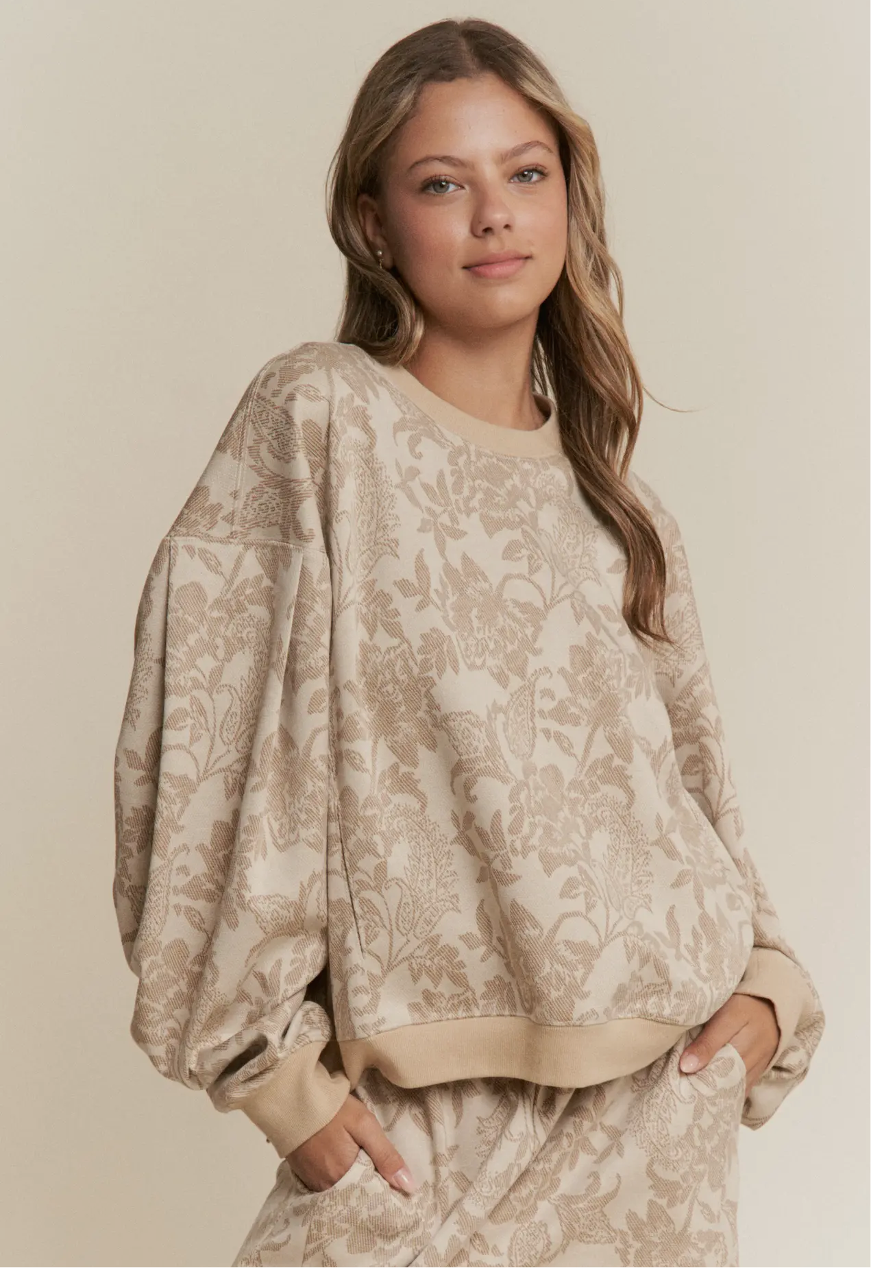 Timeless Bloom Drop Shoulder Top