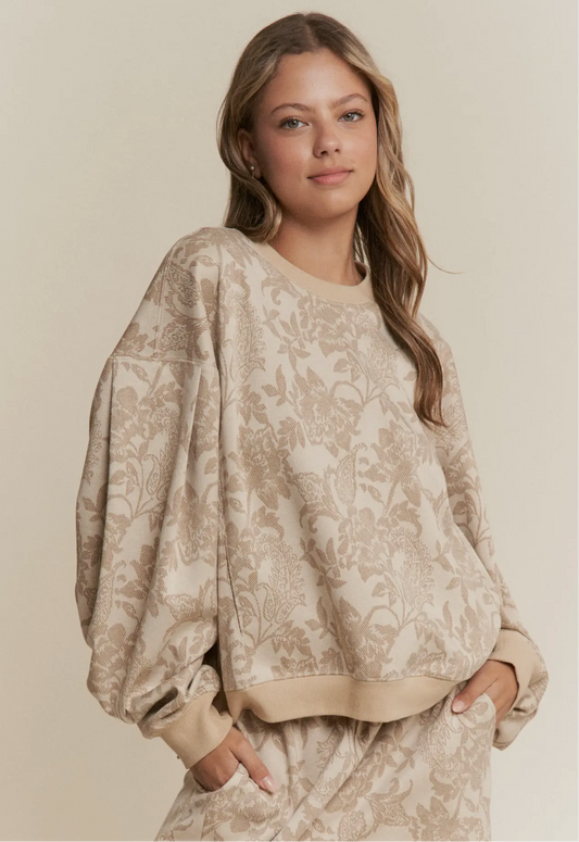 Timeless Bloom Drop Shoulder Top