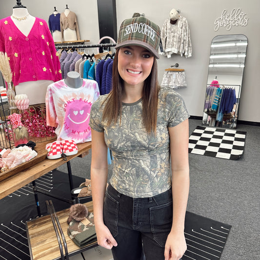 Dark Woodland Camo Jersey Baby Tee