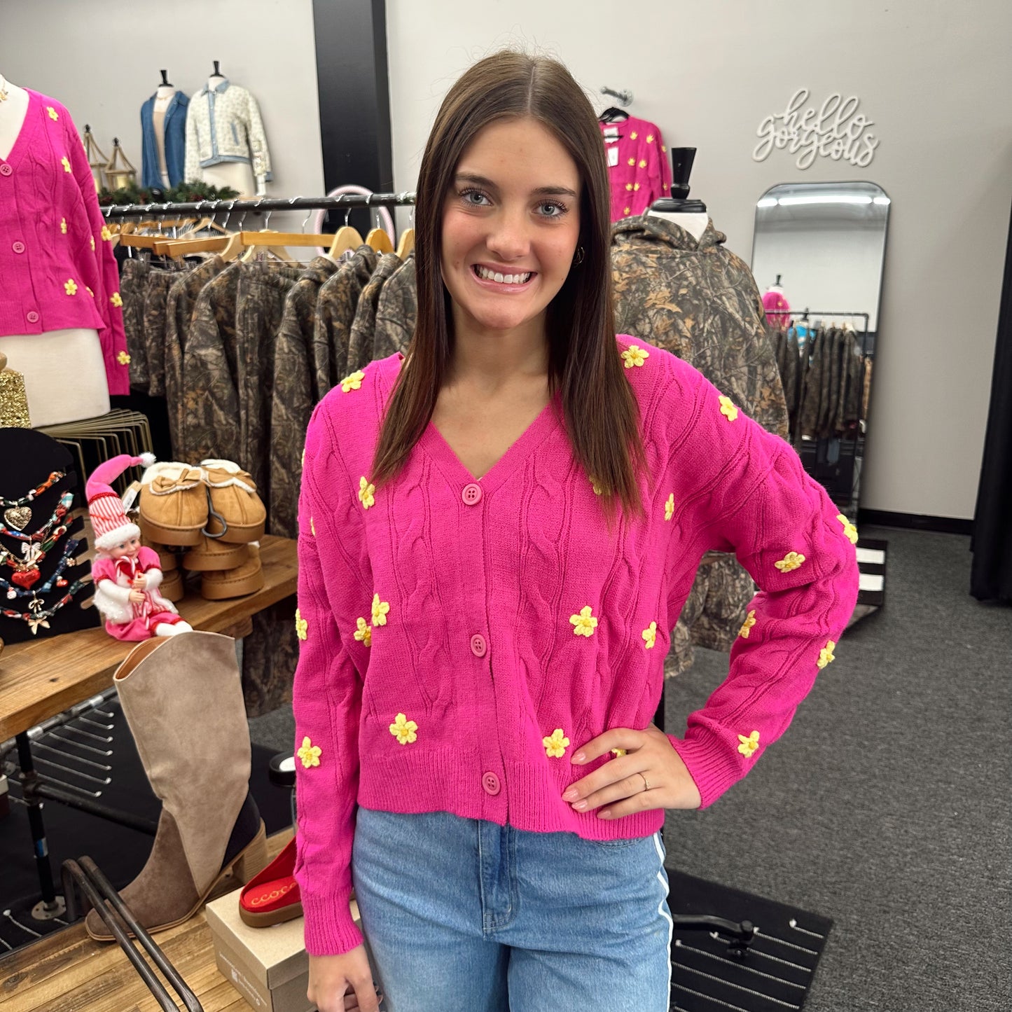 Flower Child Embroidered Sweater Cardigan