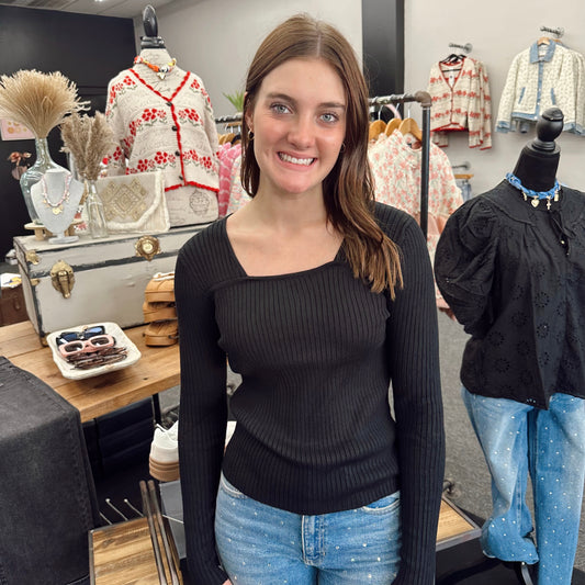 Sutton Square-Neck Sweater