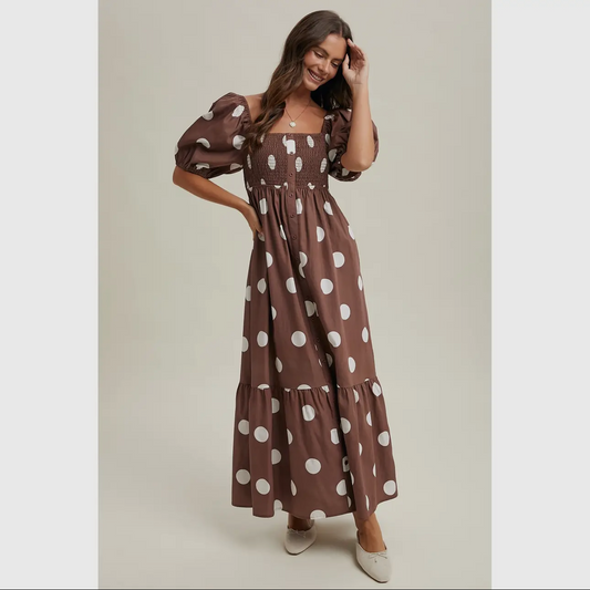 Brown Sugar Polka Dot Maxi