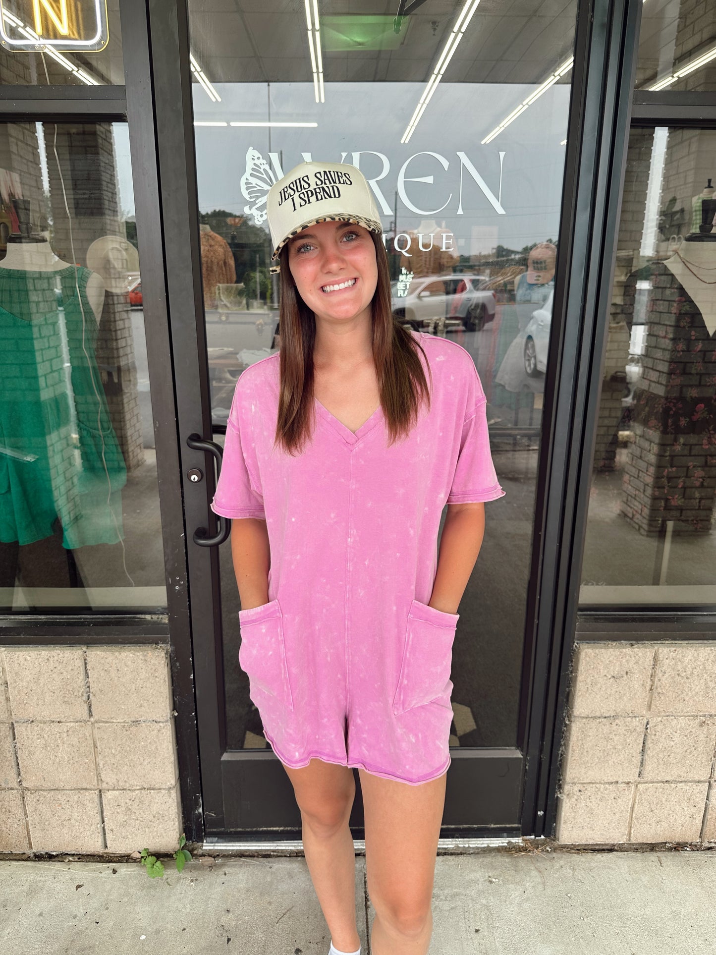 Summertime Blues Mineral Washed Romper