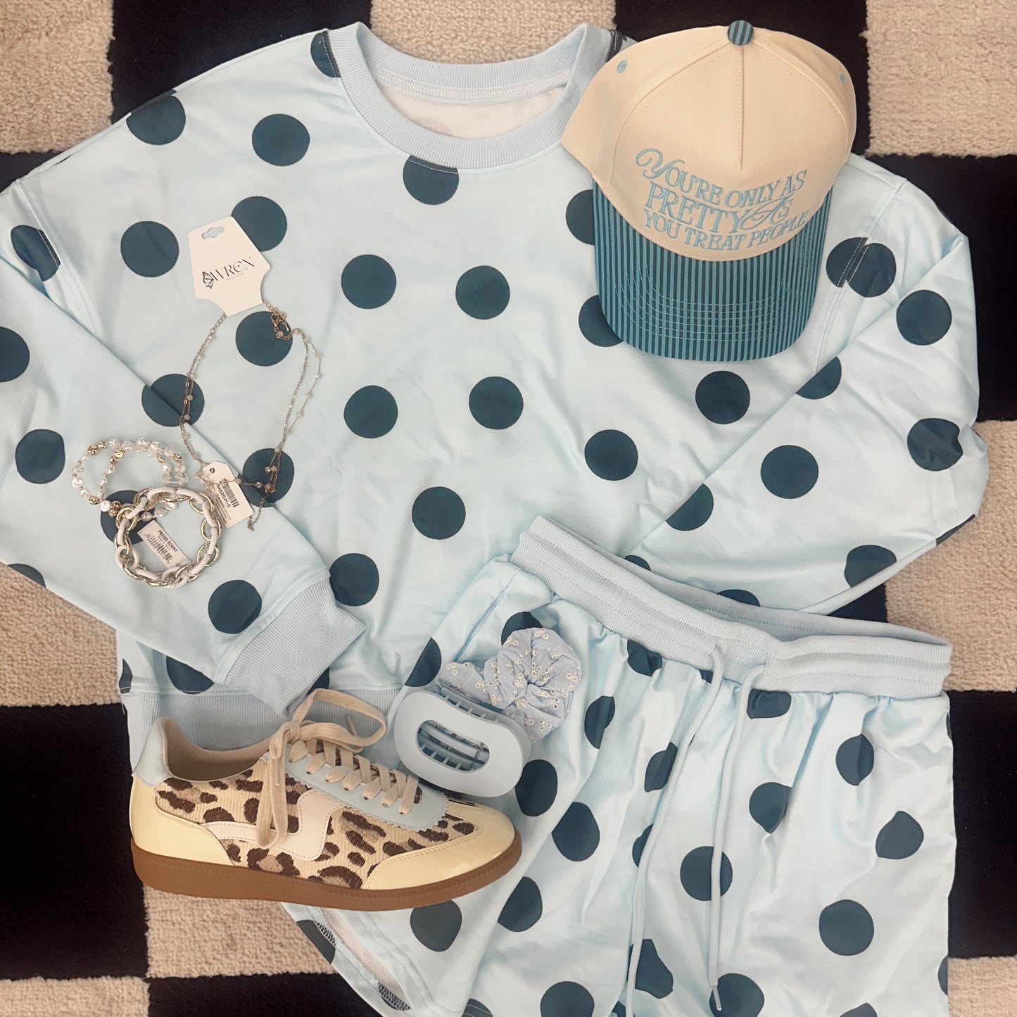 Pinky Promise Polka Dot Set (Blue)