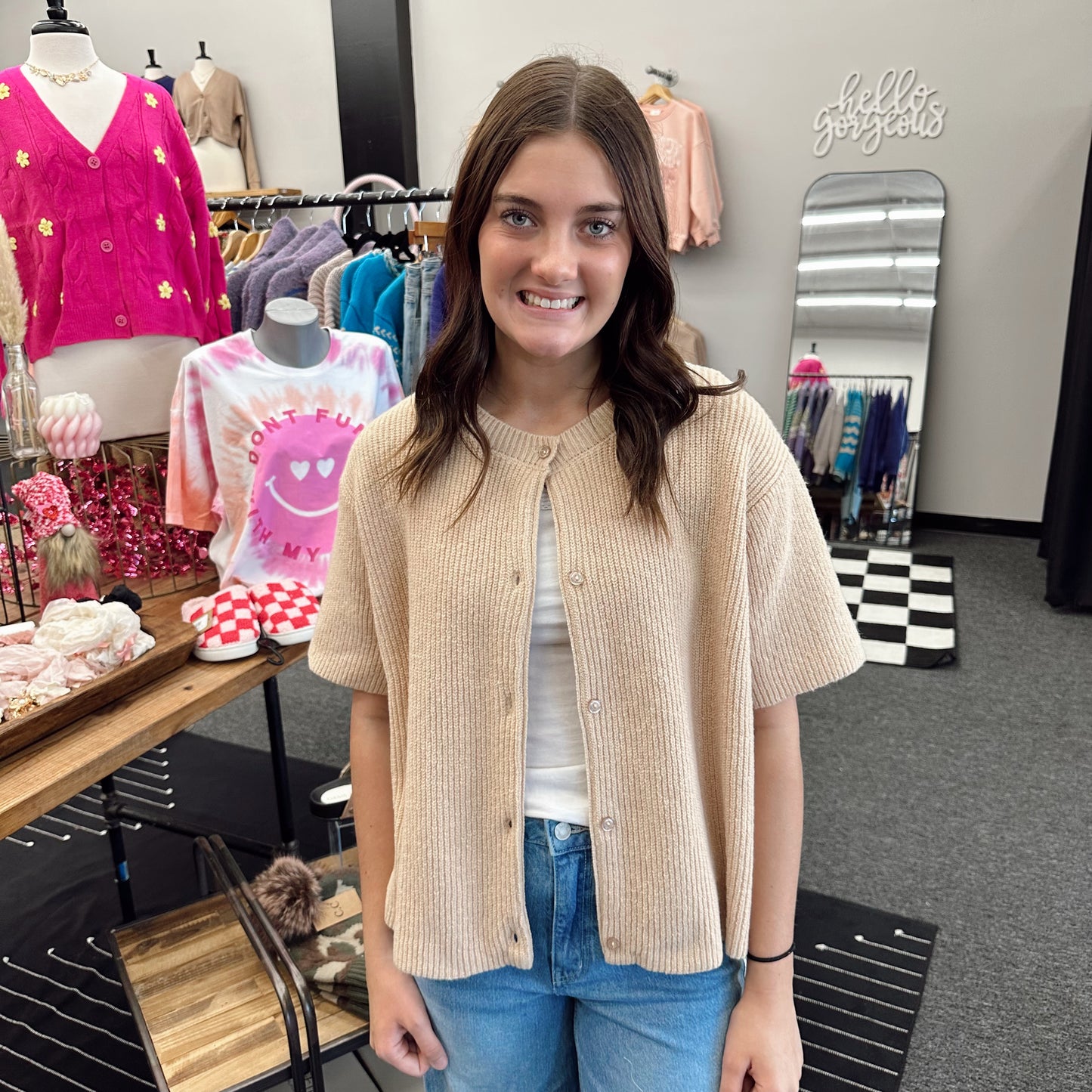 Short Sleeve Sweater Cardi