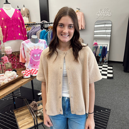 Short Sleeve Sweater Cardi