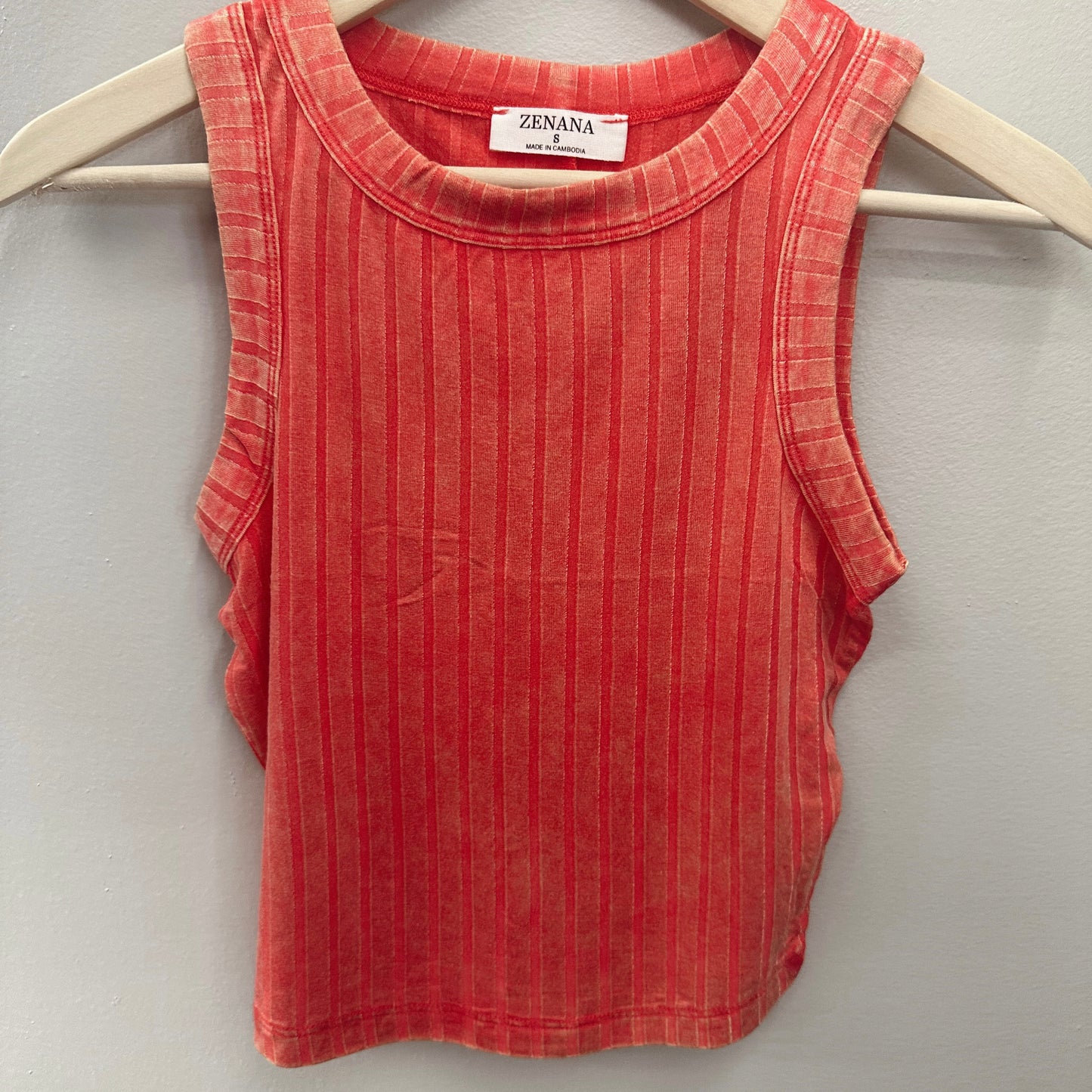 Ribbed Sleeveless Cropped Tank