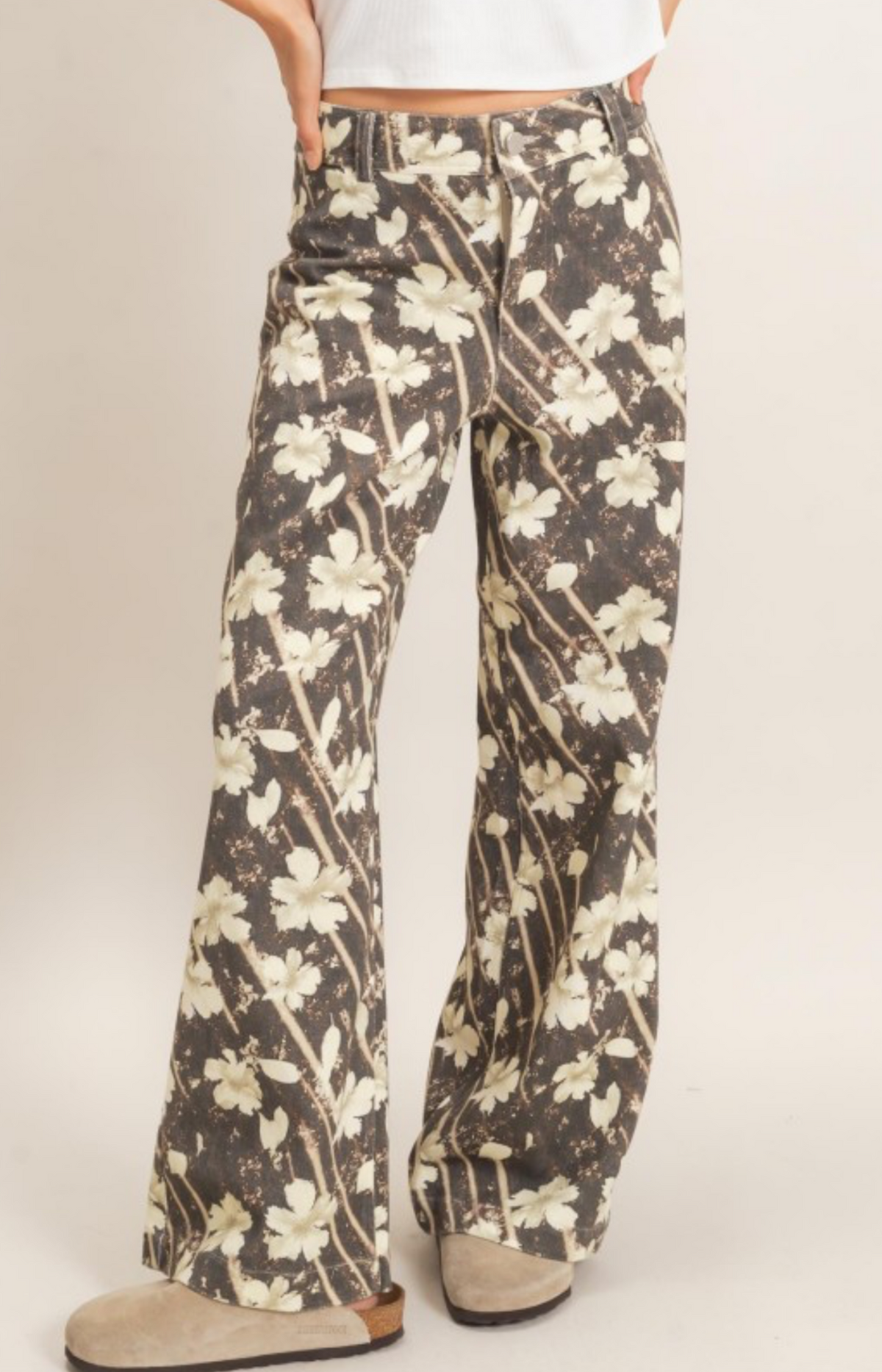 Vintage Bloom Wide-leg Pants (PREORDER)