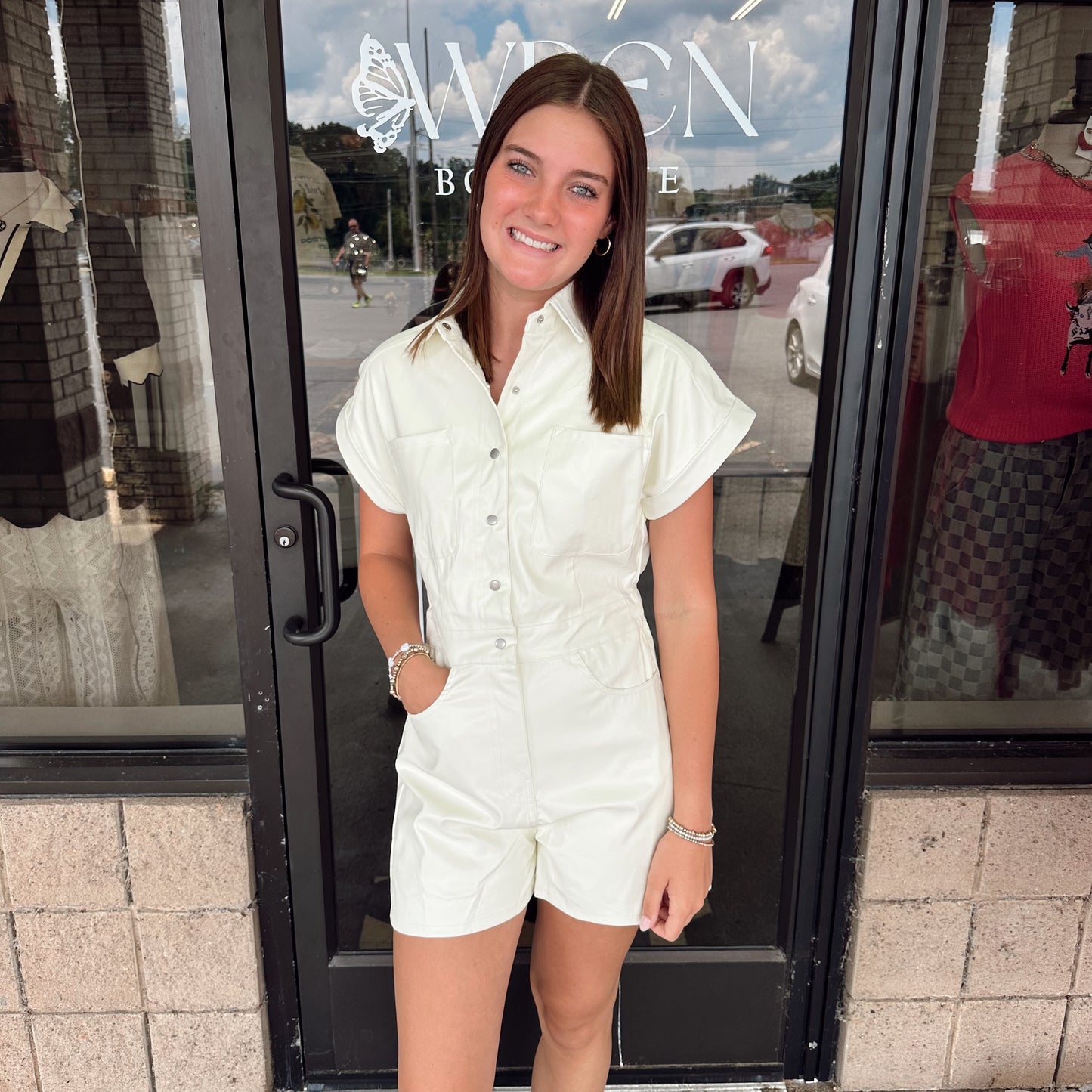 Make You Miss Me Faux Leather Romper