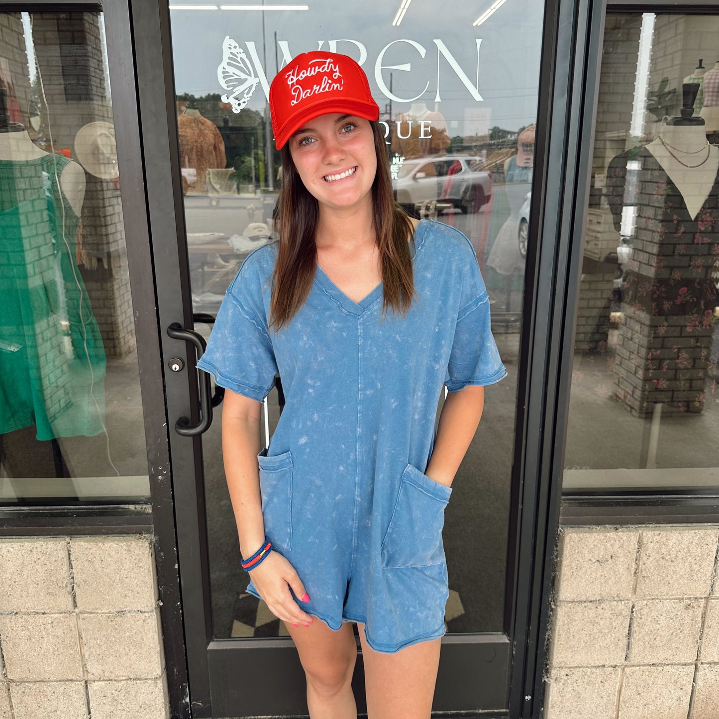 Summertime Blues Mineral Washed Romper