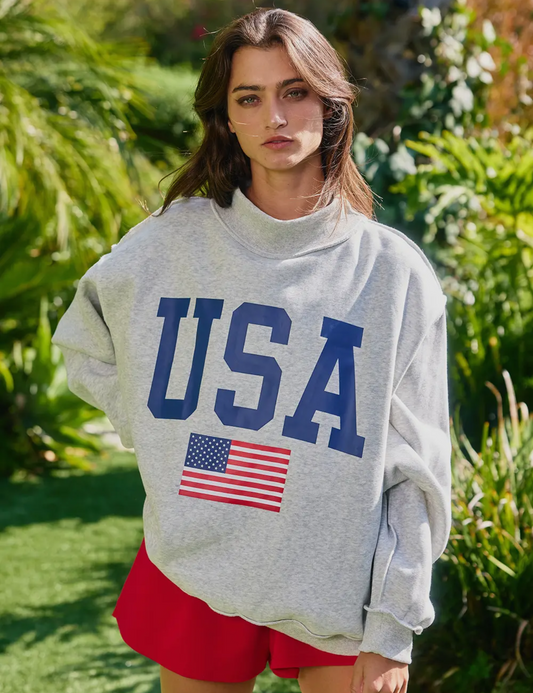 BucketList USA/AMERICA Reversible Mockneck Sweatshirt (PREORDER)