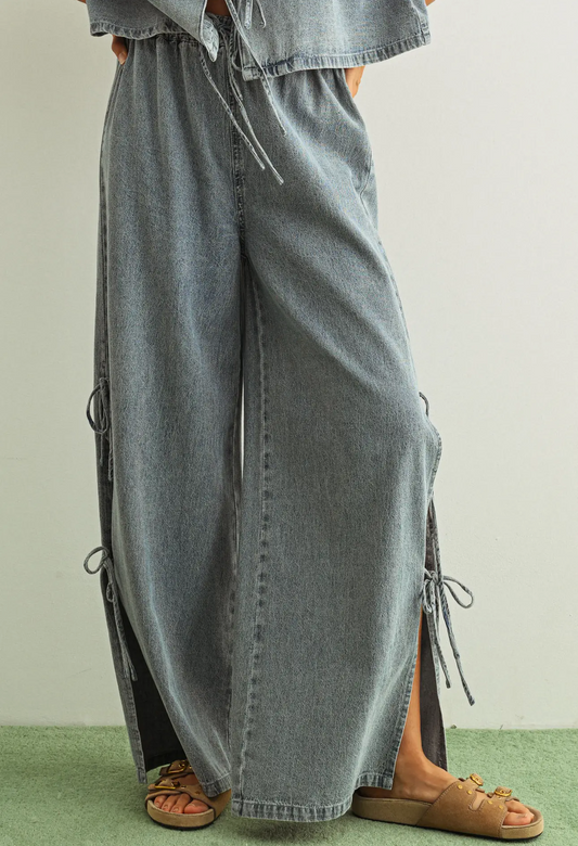 Denim Tie Pant