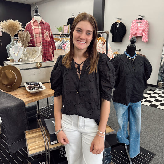 Evelyn Eyelet Top