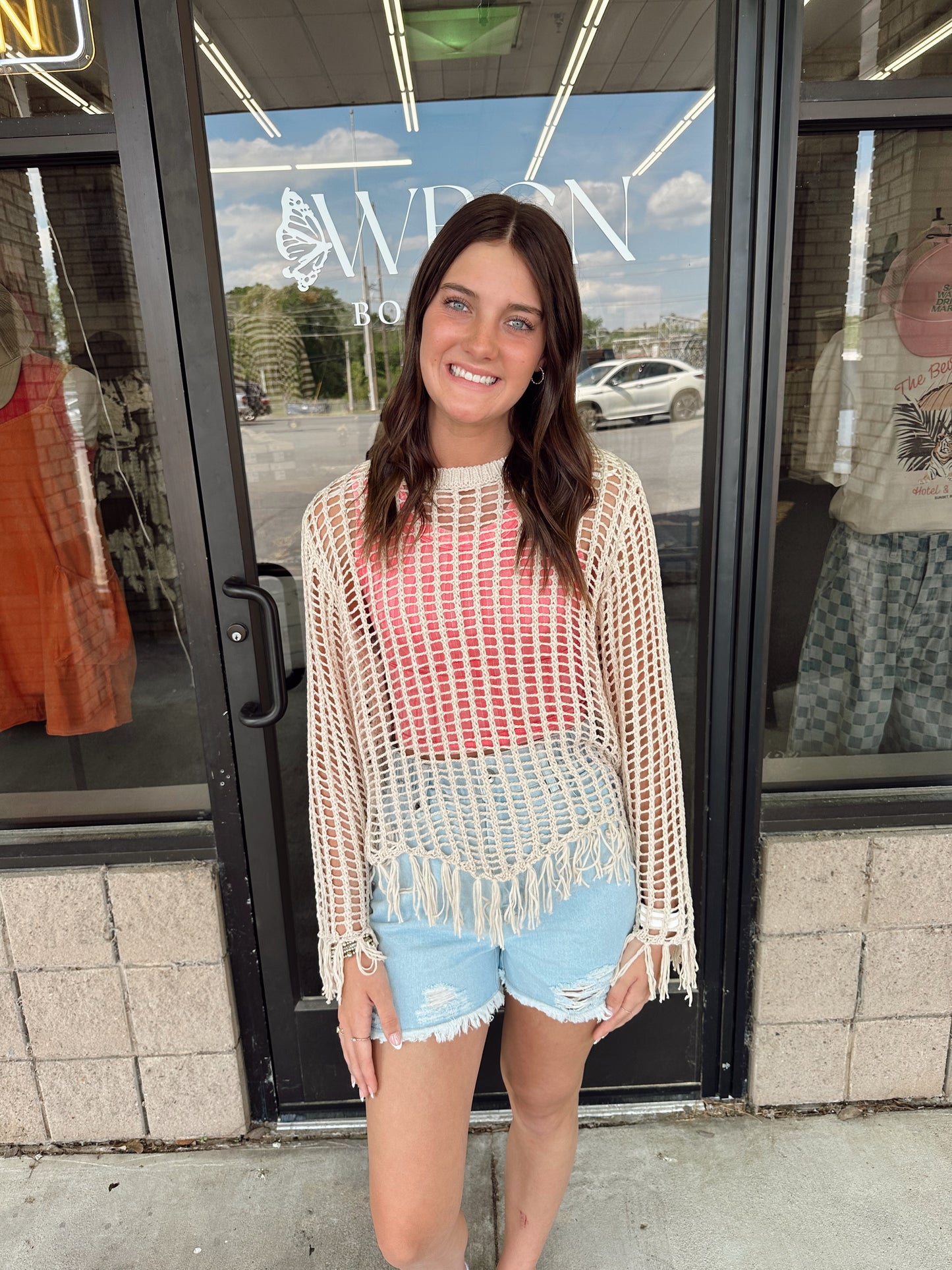 Just Beachin' Crochet Knit Top