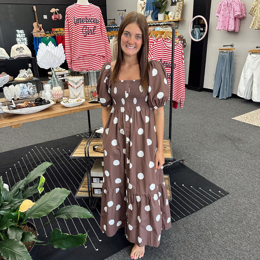 Brown Sugar Polka Dot Maxi