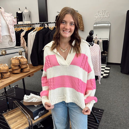 Bubblegum Dreams Chunky Knit Pullover