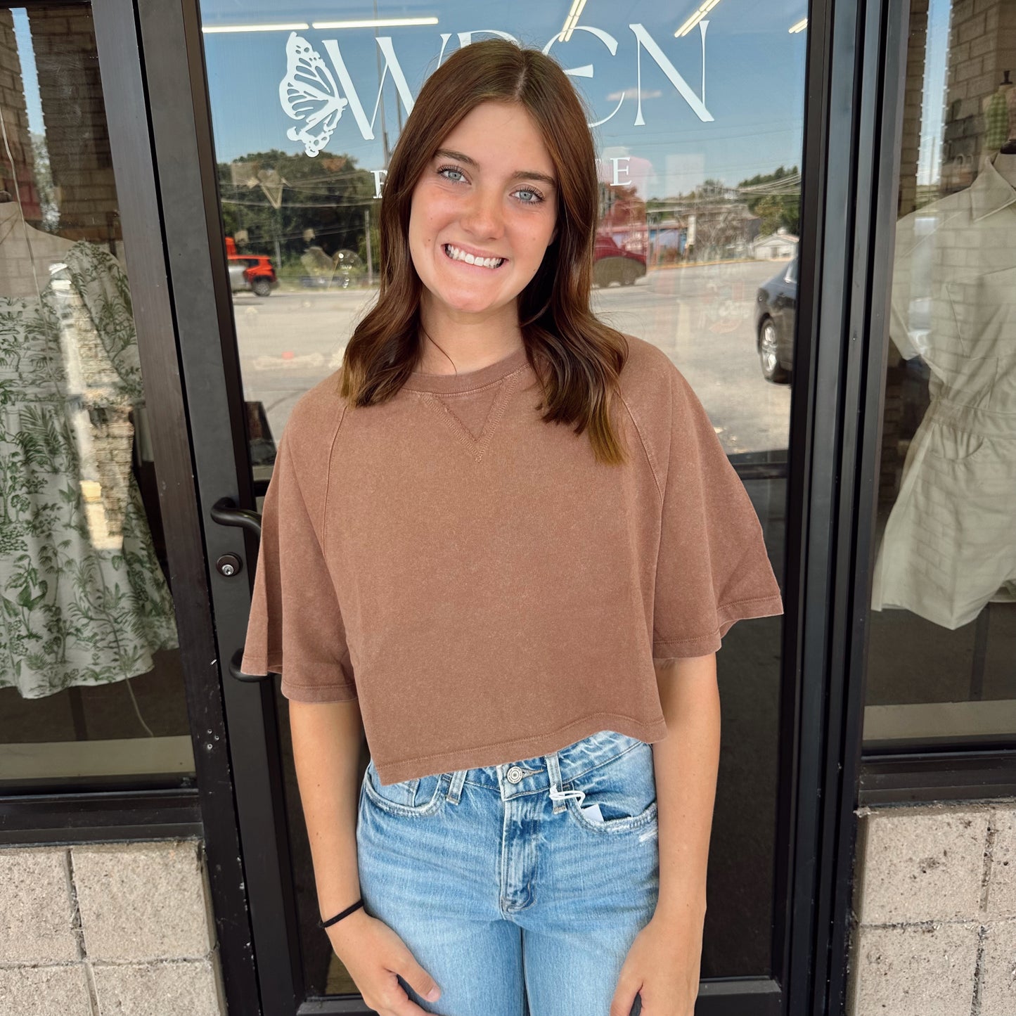 Mineral Washed Crop Tee