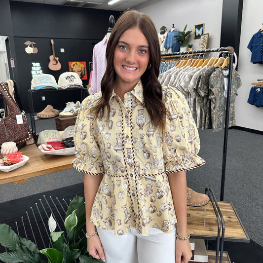 Butter Vase Peplum Top