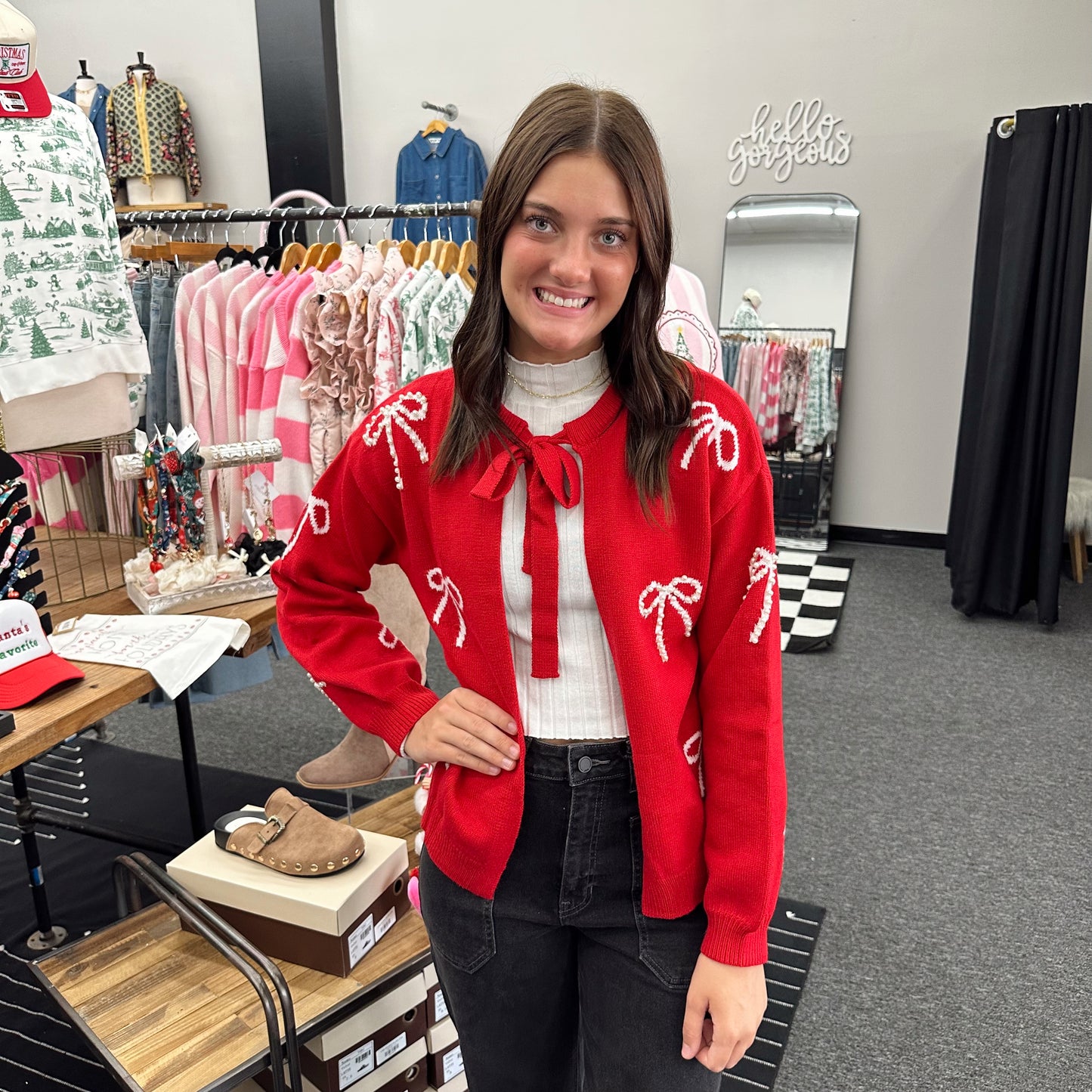 Sugar & Spice Bow Layering Sweater